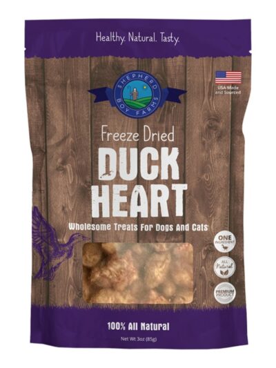 Shepherd Boy Farms Dog & Cat Freeze-Dried Duck Heart 3oz.
