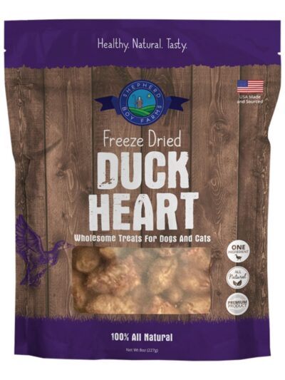 Shepherd Boy Farms Dog & Cat Freeze-Dried Duck Heart 8oz.