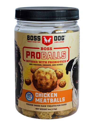 Boss Dog Treat Freeze-dried Raw Meatball Jar Chicken 6oz. (Pack of 3)