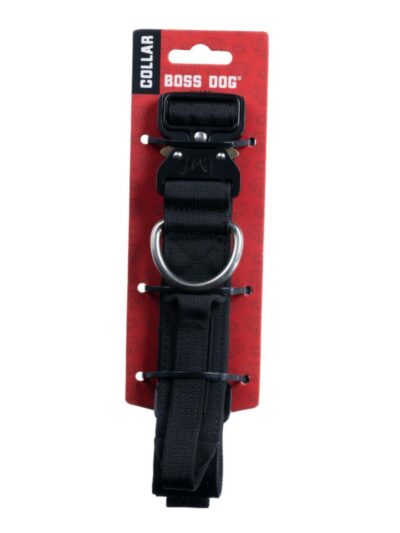 Boss Dog Tactical Adjustable Dog Collar Black, 1ea/Medium, 15-18 in