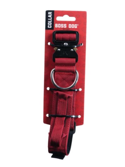 Boss Dog Tactical Adjustable Dog Collar Red, 1ea/Medium, 15-18 in