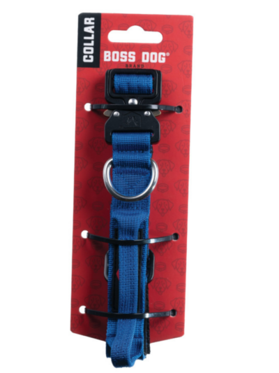 Boss Dog Tactical Adjustable Dog Collar Blue, 1ea/Small, 13-16 in