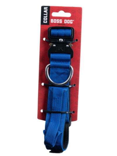 Boss Dog Tactical Adjustable Dog Collar Blue, 1ea/Medium, 15-18 in