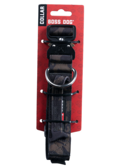 Boss Dog Tactical Adjustable Dog Collar Black Camo, 1ea/Medium, 15-18 in
