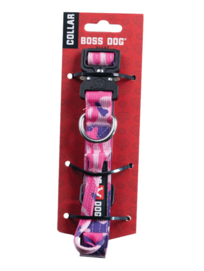 Boss Dog Tactical Adjustable Dog Collar Pink Camo, 1ea/Small, 13-16 in