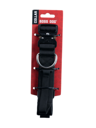 Boss Dog Tactical Adjustable Dog Collar Black, 1ea/Large, 17-22 in