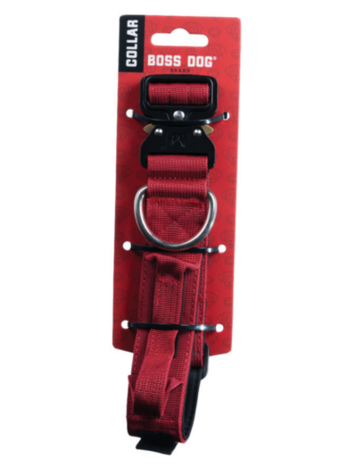 Boss Dog Tactical Adjustable Dog Collar Red, 1ea/Large, 17-22 in