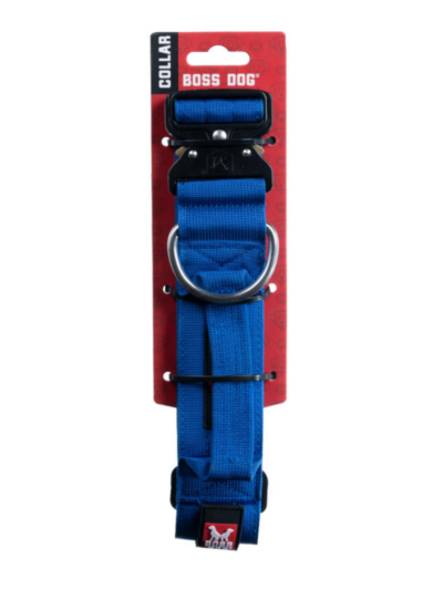 Boss Dog Tactical Adjustable Dog Collar Blue, 1ea/Large, 17-22 in