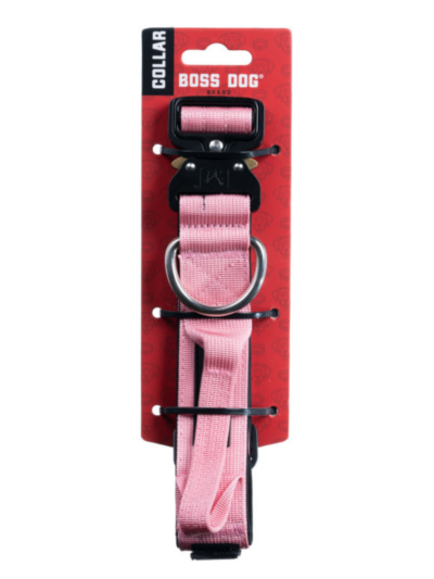 Boss Dog Tactical Adjustable Dog Collar Pink, 1ea/Large, 17-22 in