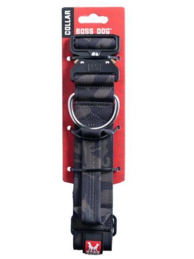 Boss Dog Tactical Adjustable Dog Collar Black Camo, 1ea/Large, 17-22 in