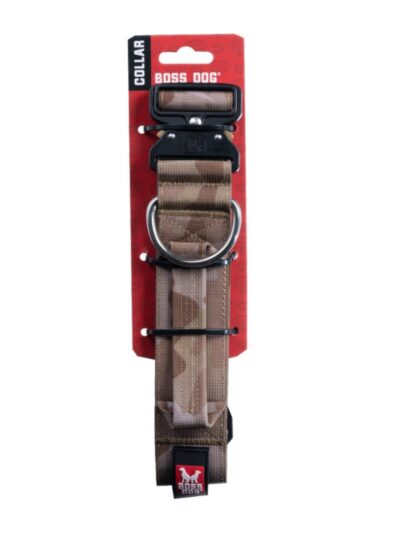 Boss Dog Tactical Adjustable Dog Collar Tan Camo, 1ea/Large, 17-22 in