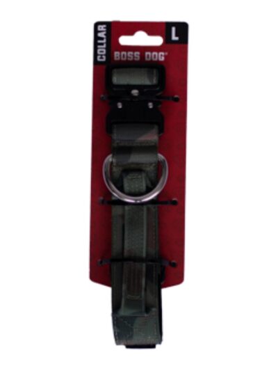 Boss Dog Tactical Adjustable Dog Collar Green Camo, 1ea/Large, 17-22 in
