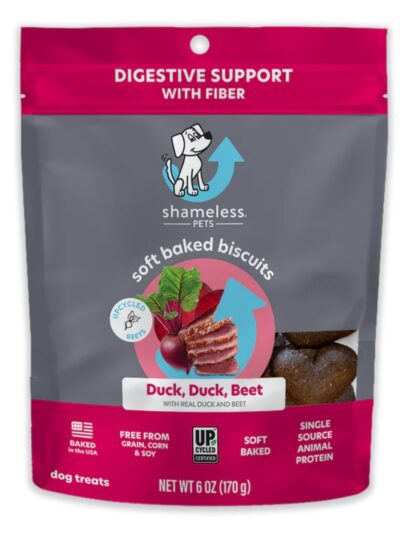 Shameless Soft Baked Dog Biscuits Duck/Beet 6oz.