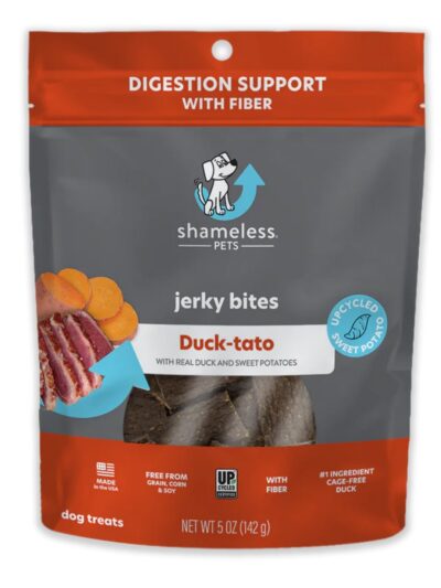 Shameless Dog Jerky Bites Duck/Sweet Potato 5oz.