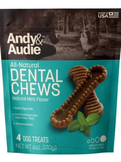 Andy & Audie Dental Chews For Dogs Mint Large 6oz.