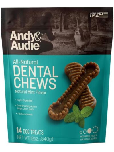 Andy & Audie Dental Chews For Dogs Mint Medium 12oz.