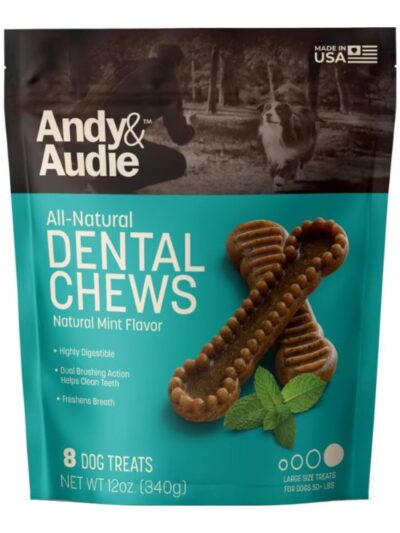 Andy & Audie Dental Chews For Dogs Mint Large 12oz.