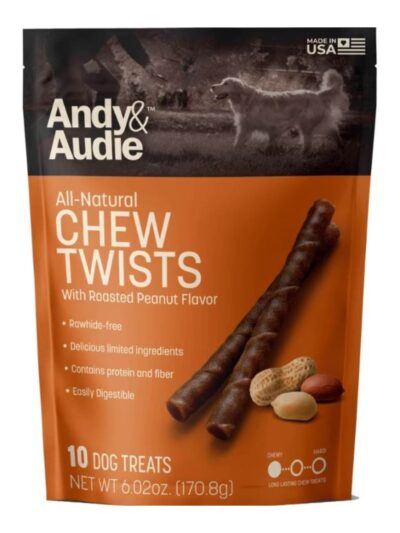 Andy & Audie Alternative Twist Chews For Dogs Nut Small-10 Count  6.02oz.
