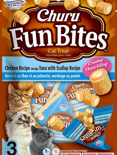 Inaba Churu Fun Bites 2.1oz. Chicken Wraps Tuna Scallop (3 Count)
