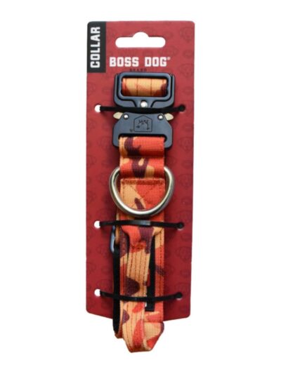 Boss Dog Tactical Adjustable Dog Collar Orange Camo, 1ea/Small, 13-16 in