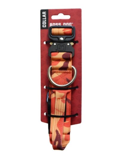 Boss Dog Tactical Adjustable Dog Collar Orange Camo, 1ea/XLarge, 20-28 in