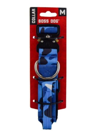 Boss Dog Tactical Adjustable Dog Collar Blue Camo, 1ea/Large, 17-22 in