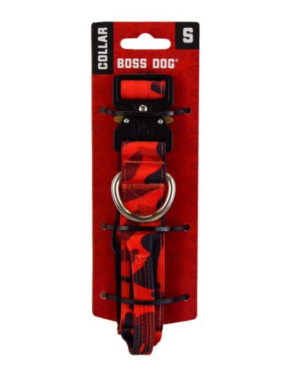 Boss Dog Tactical Adjustable Dog Collar Red Camo, 1ea/Small, 13-16 in