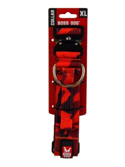 Boss Dog Tactical Adjustable Dog Collar Red Camo, 1ea/XLarge, 20-28 in