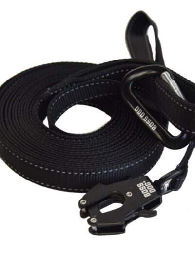 Boss Dog Tactical Nylon Tracking Dog Leash Black, 1ea/20 ft