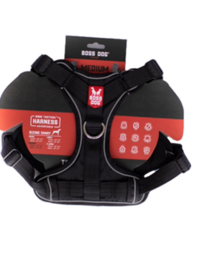 Boss Dog Tactical Dog Harness Black, 1ea/Medium