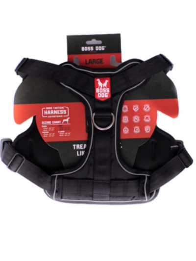 Boss Dog Tactical Dog Harness Black, 1ea/Large