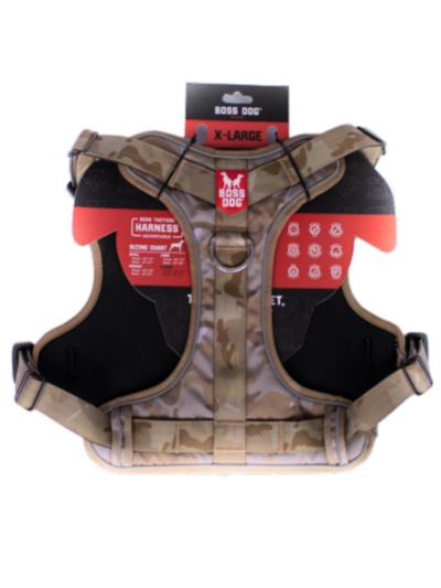 Boss Dog Tactical Dog Harness Tan Camo, 1ea/XLarge