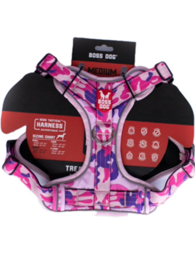 Boss Dog Tactical Dog Harness Pink Camo, 1ea/Medium