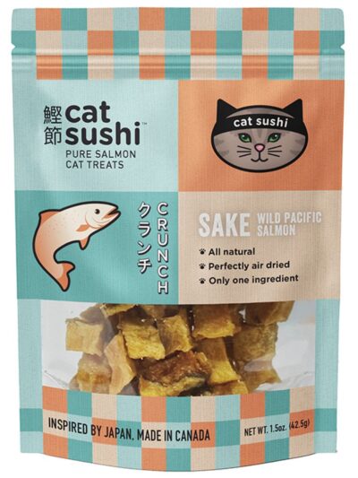 Earthly Cat Grain Free Sushi Crunch Sake Salmon Bites 1.5Oz