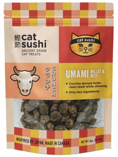 Earthly Cat Grain Free Sushi Crunch Umami Beef Puffs 2Oz