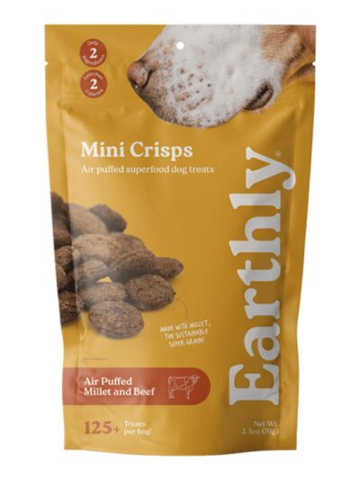 Earthly Dog Mini Crisps Millet & Beef 2.5oz.
