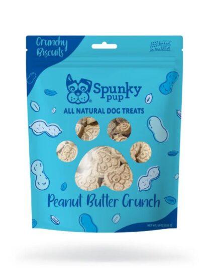 Spunkypup Crunchy Biscuit Dog Treats Peanut Butter 10oz.