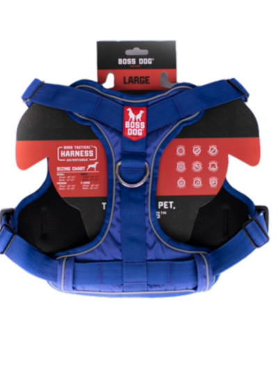 Boss Dog Tactical Dog Harness Blue, 1ea/Large