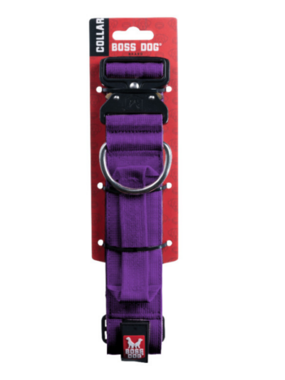Boss Dog Tactical Adjustable Dog Collar Purple, 1ea/Medium, 15-18 in