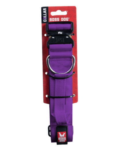 Boss Dog Tactical Adjustable Dog Collar Purple, 1ea/Large, 17-22 in