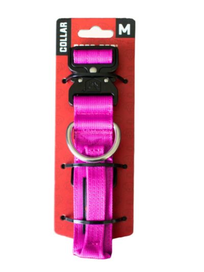 Boss Dog Tactical Adjustable Dog Collar Hot Pink, 1ea/MD