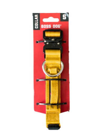 Boss Dog Tactical Adjustable Dog Collar Yellow, 1ea/SM