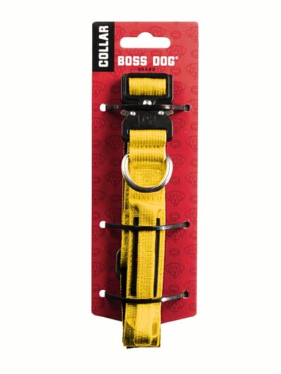 Boss Dog Tactical Adjustable Dog Collar Yellow, 1ea/LG
