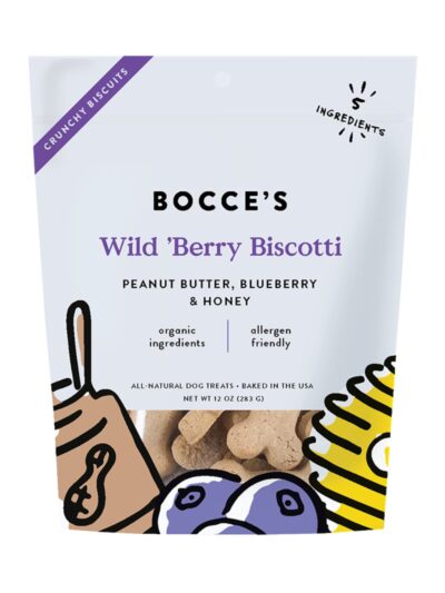 Bocce's Bakery Dog Small Batch Biscuits Wild Berry Biscotti 12oz.