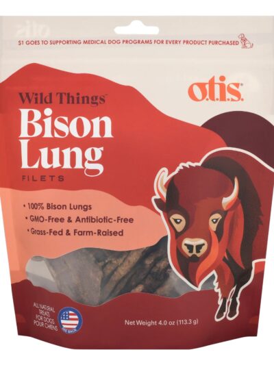Otis Dog Wild Things Grain Free Bison Lung Filets 4oz.