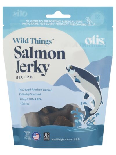 Otis Dog Wild Things Wild Alaskan Salmon Jerky 4oz.