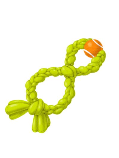 GURU Figure-8 Squeaking Tennis Snuffle Rope Dog Toy 1ea/LG