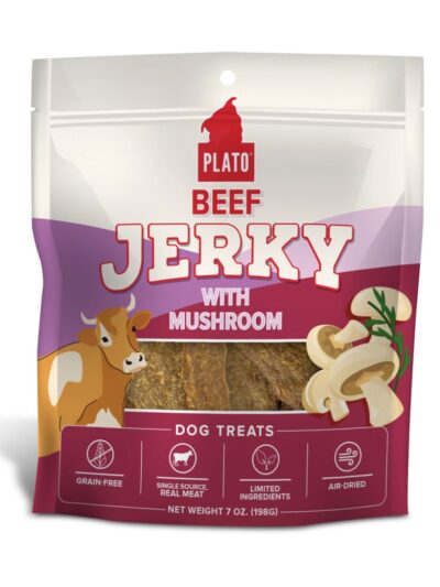 Plato Dog Jerky Beef With Mushroom 7Oz