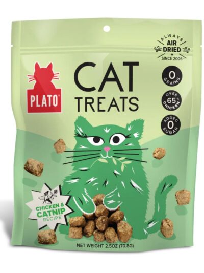 Plato Cat Grain Free Air Dried Treat Chicken Catnip 2.5Oz