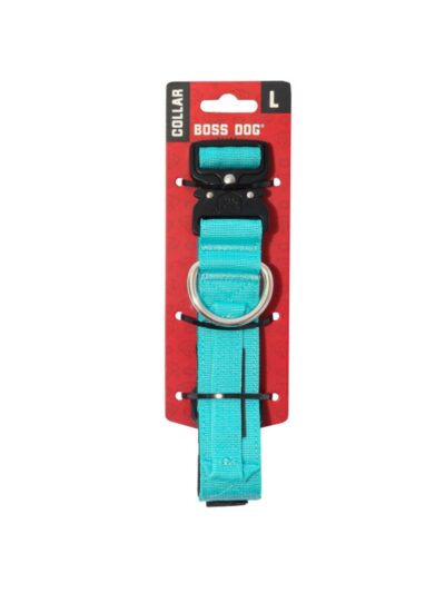 Boss Dog Tactical Adjustable Dog Collar Teal, 1ea/LG, 17-22in.